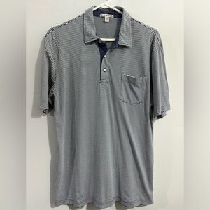 Peter Millar Mens Striped Pima Polo Size M